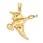 14K Textured Flying Duck Charm - Image 4