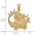 14K 2-D Textured Dragon Charm - Image 3