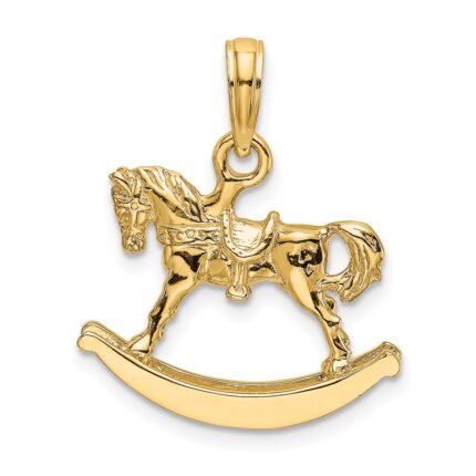 14K Polished 3-D Rocking Horse Charm