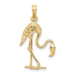 14K 3-D Textured Flamingo Charm - Image 4