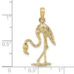 14K 3-D Textured Flamingo Charm - Image 3