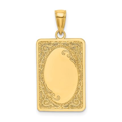 14K Rectangular Engravable Center Charm