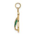 14k  3-D Green Enameled Single Flip-Flop Charm - Image 2