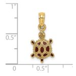14K Small 3-D Brown Enameled Tortoise Charm - Image 3