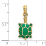 14K Green Enamel Tortoise Charm - Image 3
