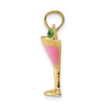 14K Pink Enameled Cosmo Martini with Olive Charm - Image 2