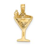 14K Pink Enameled Cosmo Martini with Olive Charm - Image 3
