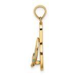 14K 3-D Enamel Anchor On Stripe Flip-Flop Charm - Image 2