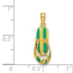 14K 3-D Enamel Anchor On Stripe Flip-Flop Charm - Image 3