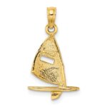 14K Aqua Enameled Windsail Surf Board Charm - Image 3