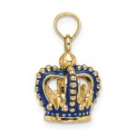 14K 3-D Blue Enamel Crown Charm - Image 2