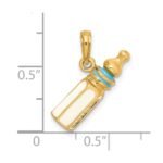 14K 3-D with Blue Enamel Baby Bottle Charm - Image 3