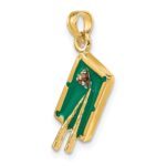 14K Green Enameled 3-D Pool Table Charm - Image 5