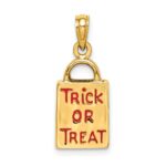 14K 3-D Enameled Jack-o-Lantern Trick or Treat Bag Charm - Image 4