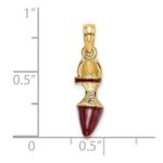 14K 3-D Maroon Enamel Closed Toe High Heel Charm - Image 5