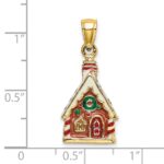 14K 3-D Enamel Gingerbread House Charm - Image 4