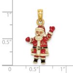 14K 3-D Enameled Santa Charm - Image 3