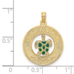14K with Green Enamel Turtle SARASOTA Circle Charm - Image 3
