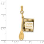 14K Black and White Enameled 3-D Cook Book and Spoon Charm - Image 3