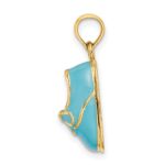 14k Blue Enameled 3-D Baby Shoe with Bow Pendant - Image 2