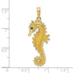 14K 3-D Yellow Enameled Seahorse Charm - Image 3