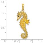 14K 3-D Yellow Enameled Seahorse Charm - Image 3