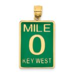 14K Green Enamel MILE 0/ KEY WEST Charm