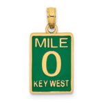 14K Green Enamel MILE 0 / KEY WEST Charm