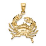 14K Medium Blue Enamel Stone Crab Charm - Image 3