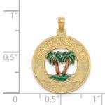 14K Enameled SARASOTA Circle Palm Tree Charm - Image 3