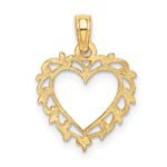14K Heart with Lace Border Charm - Image 4