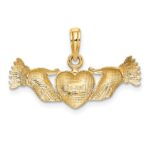 14K Hands Holding Heart Charm - Image 3