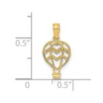 14K Cut-Out Flat Hot Air Balloon Charm - Image 3