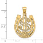 14K Dollar Sign In Horseshoe Charm - Image 3