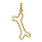 14K Cut-Out Polished Dog Bone Charm - Image 4