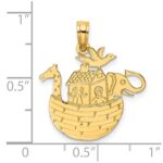 14K Textured Flat Noahs Ark Charm - Image 4