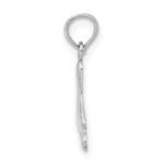 14K White Gold Polished Foot Charm - Image 2