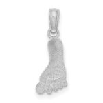14K White Gold Polished Foot Charm - Image 4
