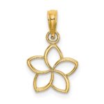 14k Cut-out Plumeria Flower Charm