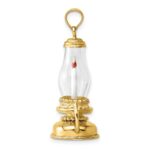 14K 3-D Glass Lantern with Enameled Candle Inside Charm - Image 2
