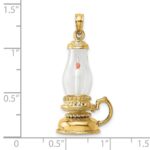 14K 3-D Glass Lantern with Enameled Candle Inside Charm - Image 3