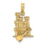 14K 3-D Sand Castle with Shovel Charm
