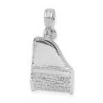 14K White Gold 3-D Top Opens Grand Piano Charm - Image 5