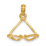 14K 3-D Polished Butterfly Sunglasses Charm