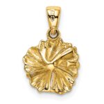 14K Textured Hibiscus Flower Charm - Image 3