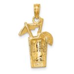 14K Cocktail Drink with Umbrella Charm - Image 4
