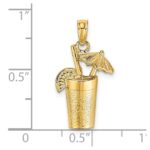 14K Cocktail Drink with Umbrella Charm - Image 3