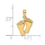 14K  Double Feet Hang Ten Style Charm - Image 3