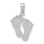 14K White Gold  Double Feet Hang Ten Style Charm - Image 4