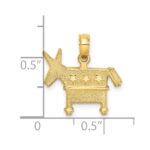 14K 3-D Textured Democratic Donkey Charm - Image 3